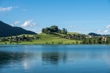 The mountain lake Thiersee in Tyrol, Austria