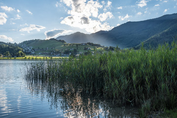 The mountain lake Thiersee in Tyrol, Austria