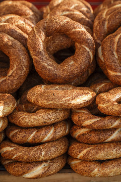 Simit Bread, Balat, Istanbul, Turkey.