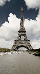 Fototapeta na wymiar From my dreams. Meeting the Eiffel Tower and the River Seine.