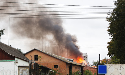 a fire in warehouses