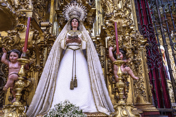 Madonna statue in a church