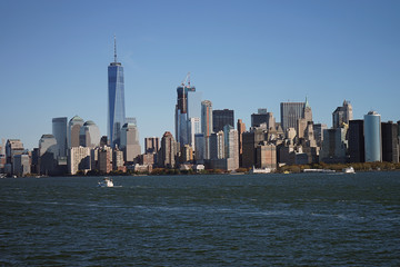 Fototapeta na wymiar Skyline New York Manhattan Hudson River Light