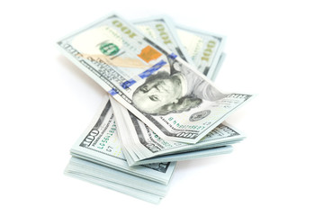 Hundred Dollars isolated on white background