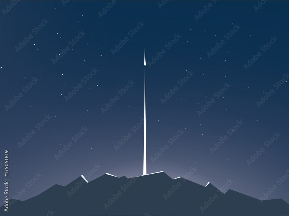 Poster business startup concept vector background with space for text or infographics. rocket flying to spa