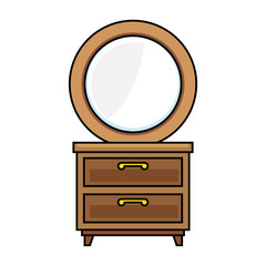 nightstand bedroom with mirror