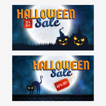 Halloween sale banners.