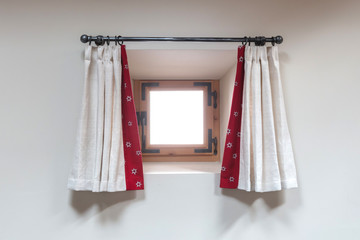 House interior - A small window with curtains