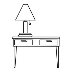 table with lamp icon