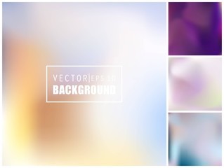 Abstract Creative concept vector multicolored blurred background set. For Web and Mobile Applications, art illustration template design, business infographic and social media, modern decoration
