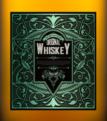 Westen Label with liquor background