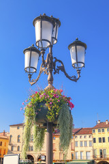 Fototapeta na wymiar street lamps with decoration