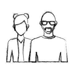 Couple of friends icon vector illustration graphic design