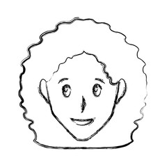 Woman smiling cartoon icon vector illustration graphic design