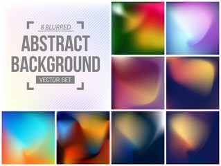 Abstract Creative concept vector multicolored blurred background set. For Web and Mobile Applications, art illustration template design, business infographic and social media, modern decoration