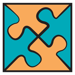 Four puzzles. Vector symbol