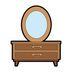 nightstand bedroom with mirror