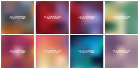 Obraz premium Abstract Creative concept vector multicolored blurred background set. For Web and Mobile Applications, art illustration template design, business infographic and social media, modern decoration