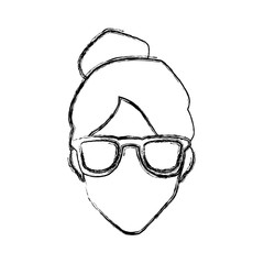 Woman with glasses icon vector illustration graphic design
