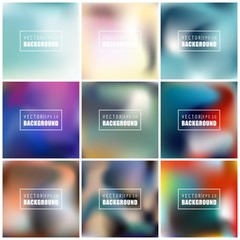 Abstract Creative concept vector multicolored blurred background set. For Web and Mobile Applications, art illustration template design, business infographic and social media, modern decoration