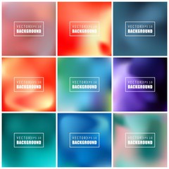 Abstract Creative concept vector multicolored blurred background set. For Web and Mobile Applications, art illustration template design, business infographic and social media, modern decoration