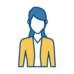 Woman smiling cartoon icon vector illustration graphic design