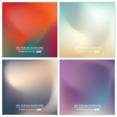 Abstract Creative concept vector multicolored blurred background set. For Web and Mobile Applications, art illustration template design, business infographic and social media, modern decoration