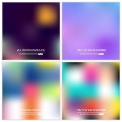 Abstract Creative concept vector multicolored blurred background set. For Web and Mobile Applications, art illustration template design, business infographic and social media, modern decoration