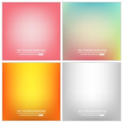 Abstract Creative concept vector multicolored blurred background set. For Web and Mobile Applications, art illustration template design, business infographic and social media, modern decoration