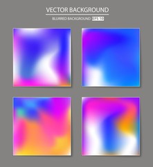 Abstract Creative concept vector multicolored blurred background set. For Web and Mobile Applications, art illustration template design, business infographic and social media, modern decoration