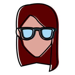 Woman with glasses icon vector illustration graphic design