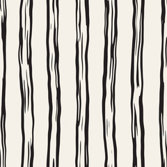 Decorative seamless pattern with handdrawn doodle lines. Hand painted grungy stripes background. Trendy endless freehand texture