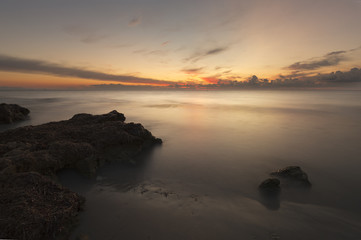 Sunrise on a beach in Santa Pola