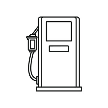 Petrol station icon, outline style