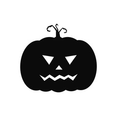 halloween pumpkin icon. Vector cute black Halloween silhouettes.