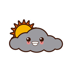 Cloud weather symbol icon vector illustration kawaii design
