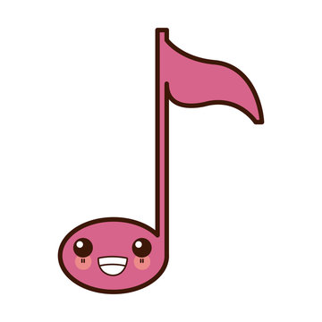 Music note symbol icon vector illustration kawaii design