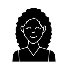 Woman smiling cartoon icon vector illustration graphic design