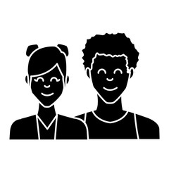 Couple of friends icon vector illustration graphic design