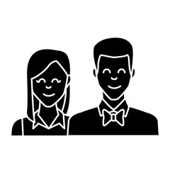 Couple of friends icon vector illustration graphic design