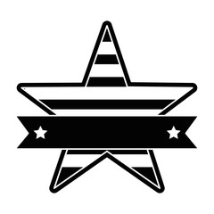 united states of america with star emblem frame