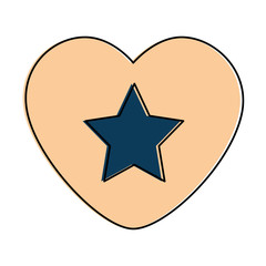 heart with star isolated icon