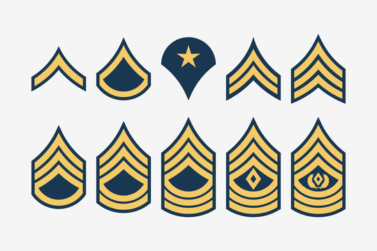 Military Badges Usa Army Patches American Soldier Chevrons With Wings And  Stars Emblem Vector Set Stock Illustration - Download Image Now - iStock