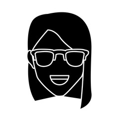 Woman with glasses icon vector illustration graphic design