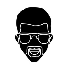 Man with glasses icon vector illustration graphic design