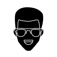 Man with glasses icon vector illustration graphic design