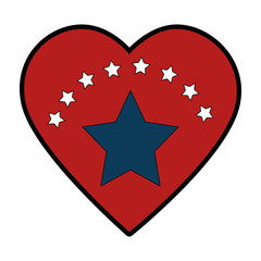 heart with star isolated icon