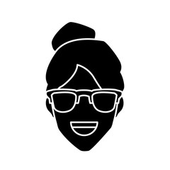 Woman with glasses icon vector illustration graphic design