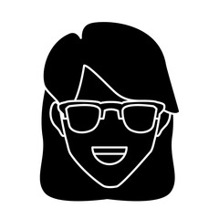 Woman with glasses icon vector illustration graphic design