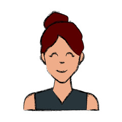 Woman smiling cartoon icon vector illustration graphic design